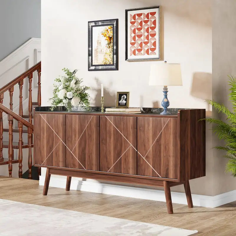 Buffet de rangement de 55 pouces avec portes