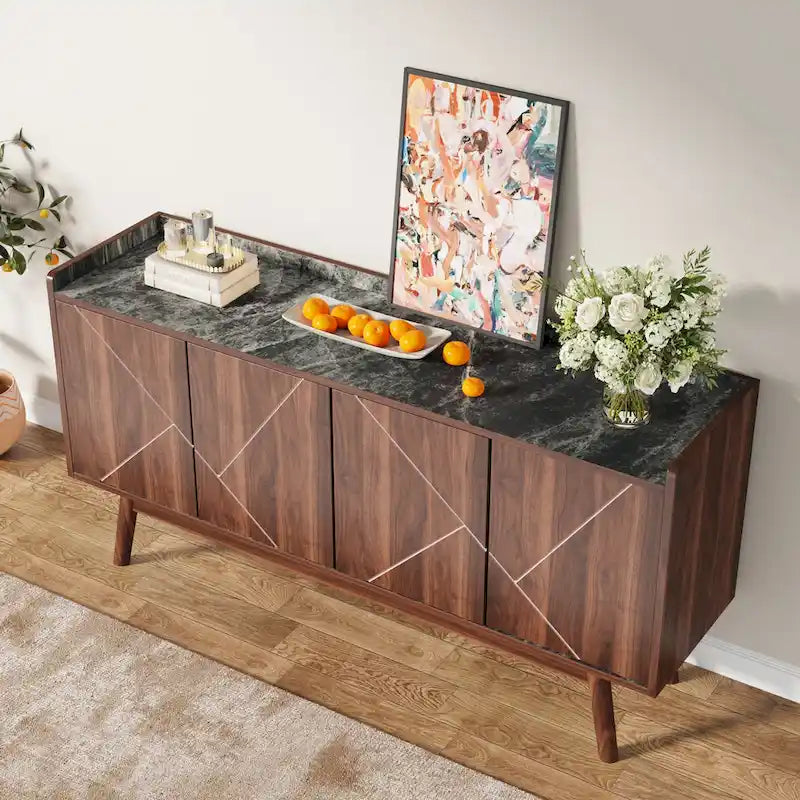 Buffet de rangement de 55 pouces avec portes
