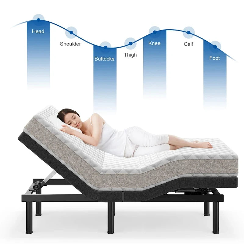 Lit ajustable Zéro Gravité avec massage et télécommande sans fil