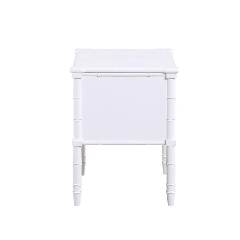Table de chevet à 2 tiroirs en bambou sculpté