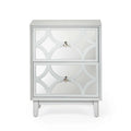 COZAYH Contemporary Mirror Front Nightstand, Modern Dresser for Bedroom, Living Room, Entryway