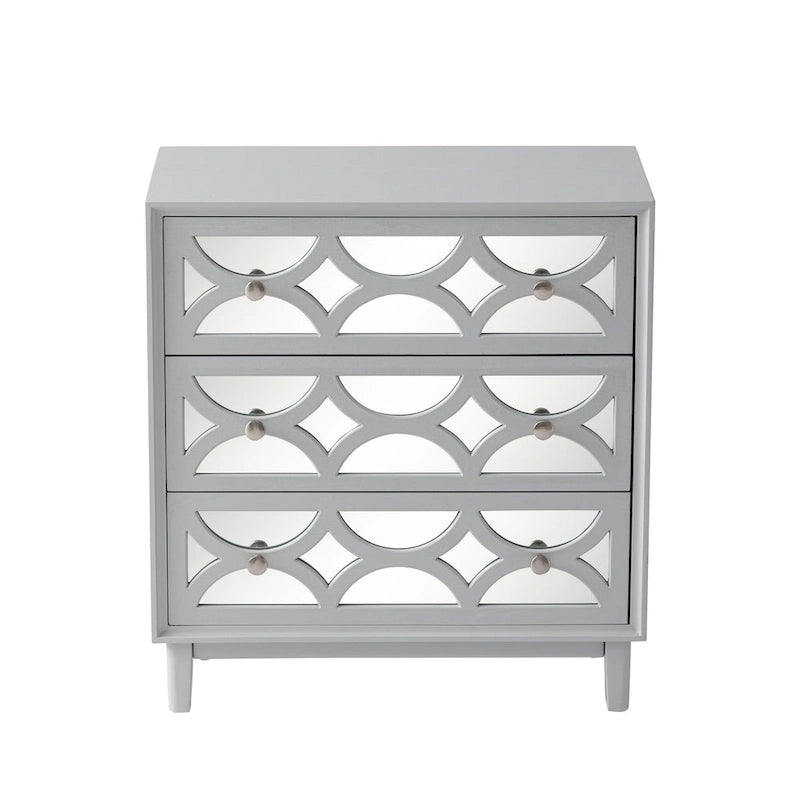 Table de chevet contemporaine avec façade miroir, commode moderne pour chambre à coucher, salon, entrée