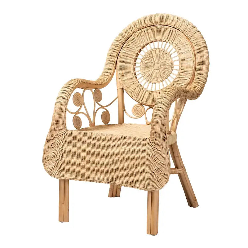Fauteuil moderne en rotin naturel de style bohème