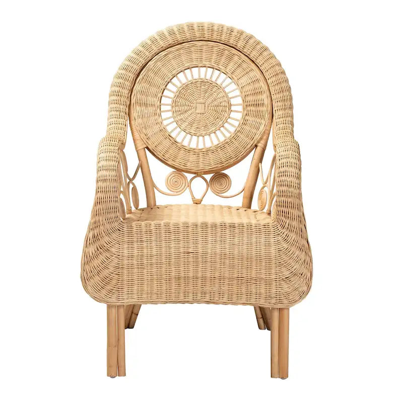 Fauteuil moderne en rotin naturel de style bohème