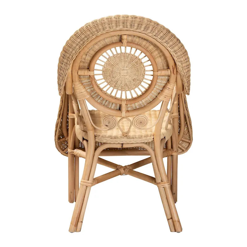 Fauteuil moderne en rotin naturel de style bohème