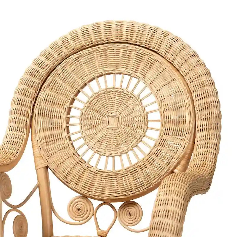 Fauteuil moderne en rotin naturel de style bohème