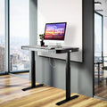 Bureau assis-debout électrique en verre trempé de 120,65 cm avec ports de chargement USB
