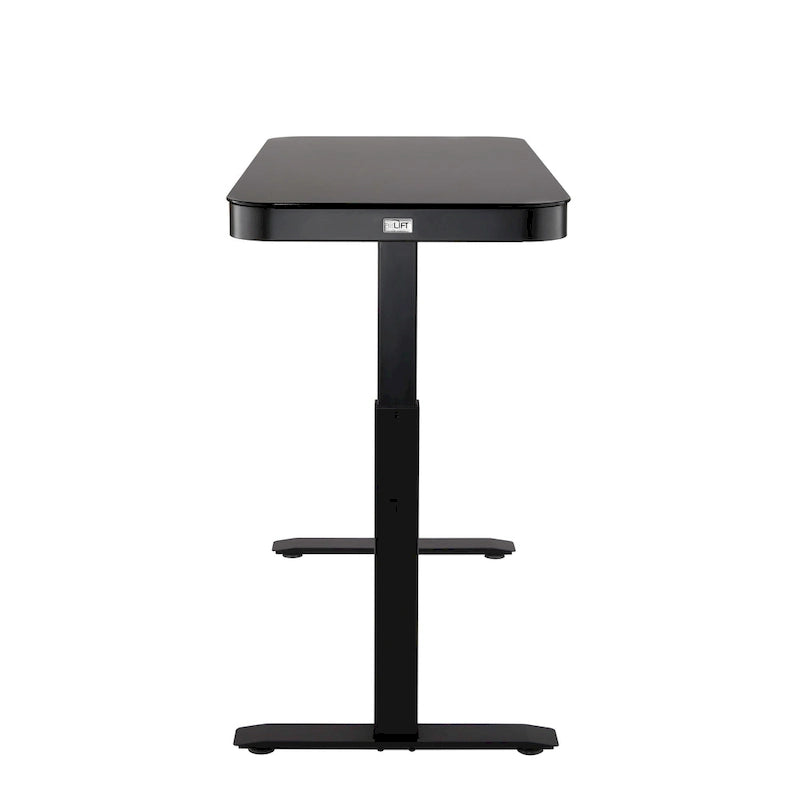 Bureau assis-debout électrique en verre trempé de 120,65 cm avec ports de chargement USB