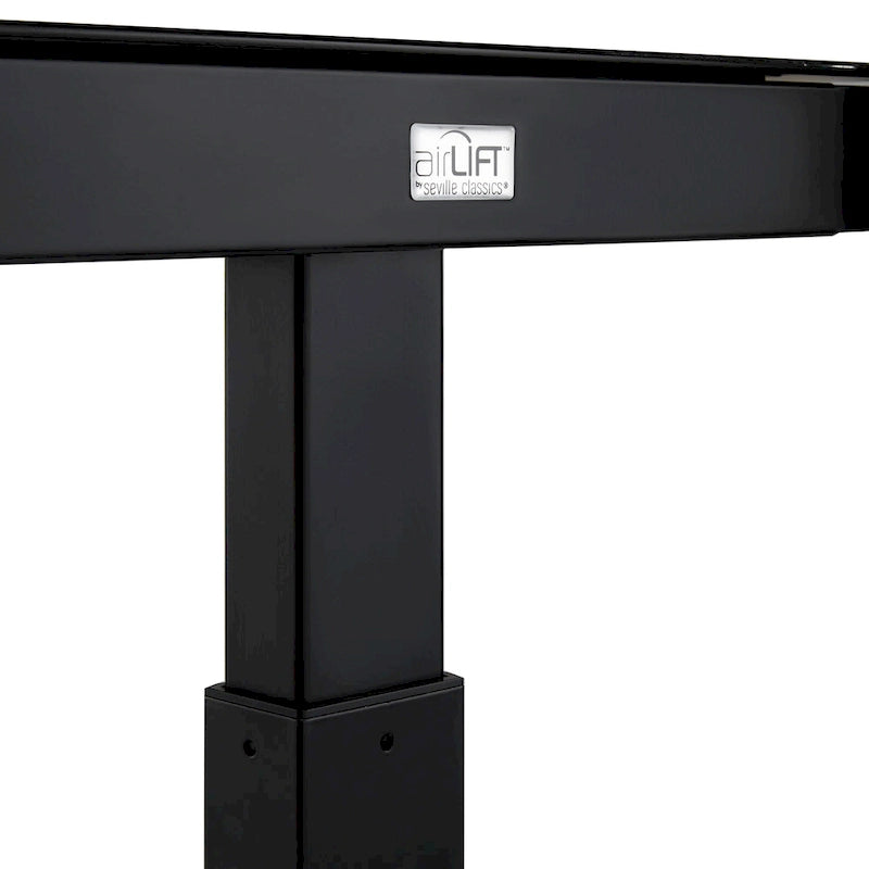 Bureau assis-debout électrique en verre trempé de 120,65 cm avec ports de chargement USB
