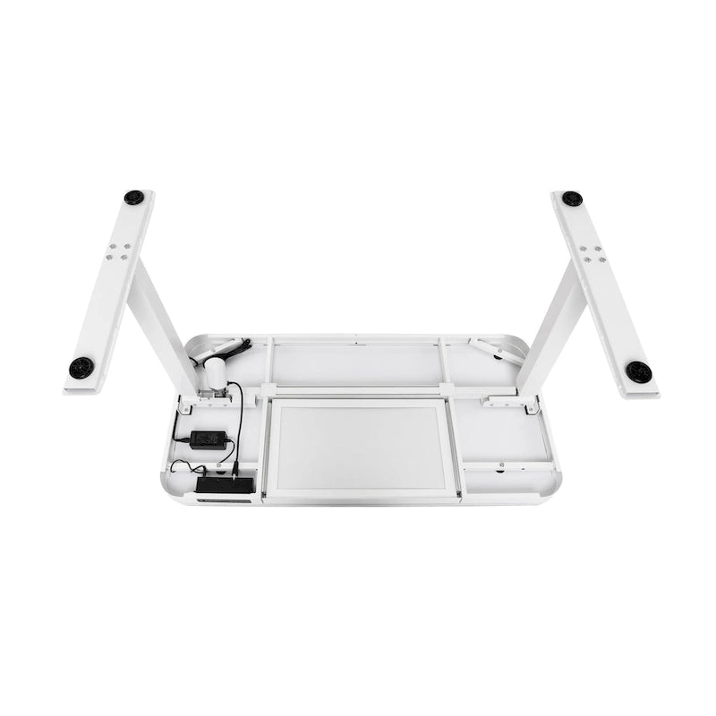 Bureau assis-debout électrique en verre trempé de 120,65 cm avec ports de chargement USB