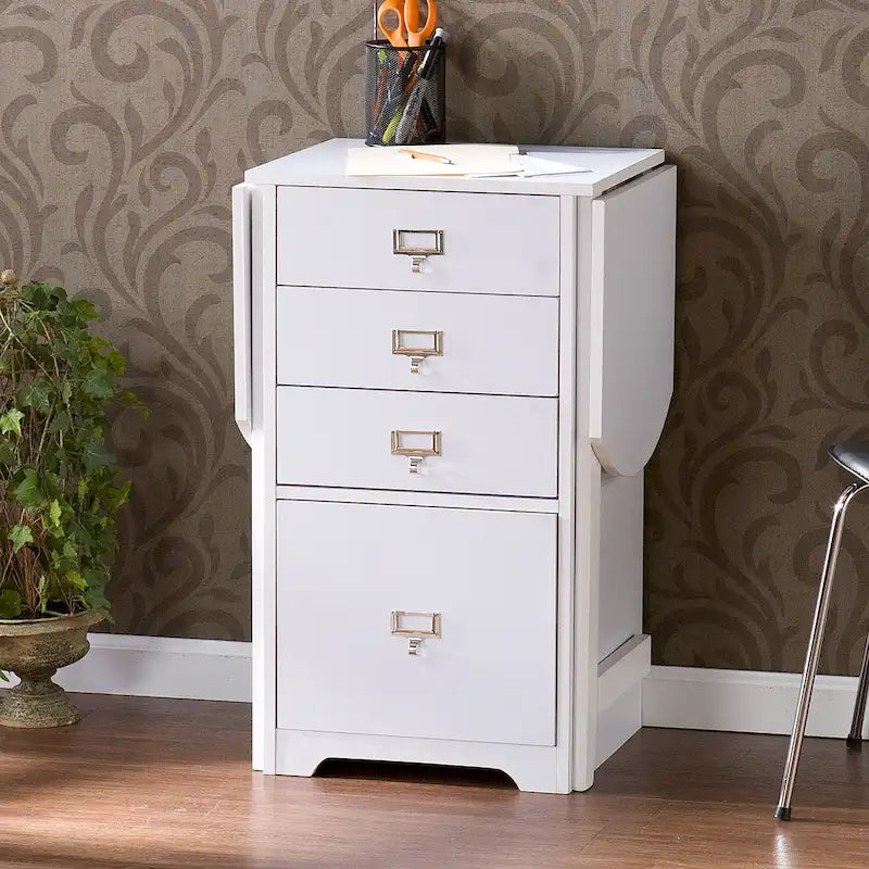 Bureau de bricolage et organisateur pliant blanc
