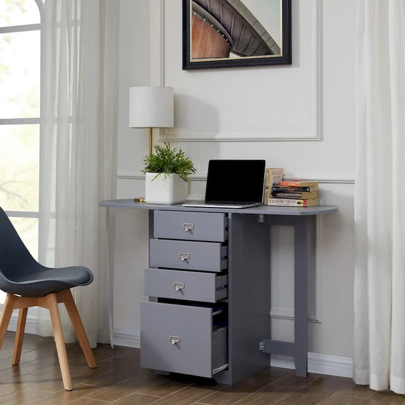 Bureau de bricolage et organisateur pliant blanc