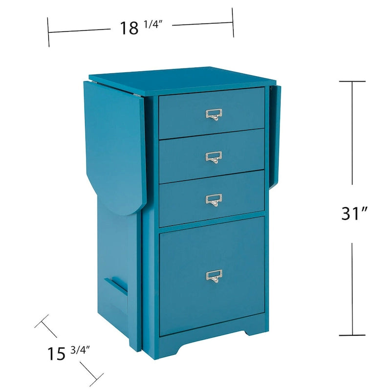 Bureau de bricolage et organisateur pliant blanc