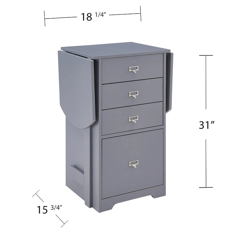 Bureau de bricolage et organisateur pliant blanc