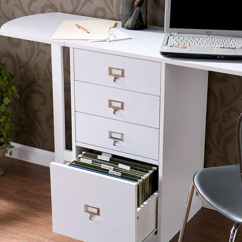 Bureau de bricolage et organisateur pliant blanc