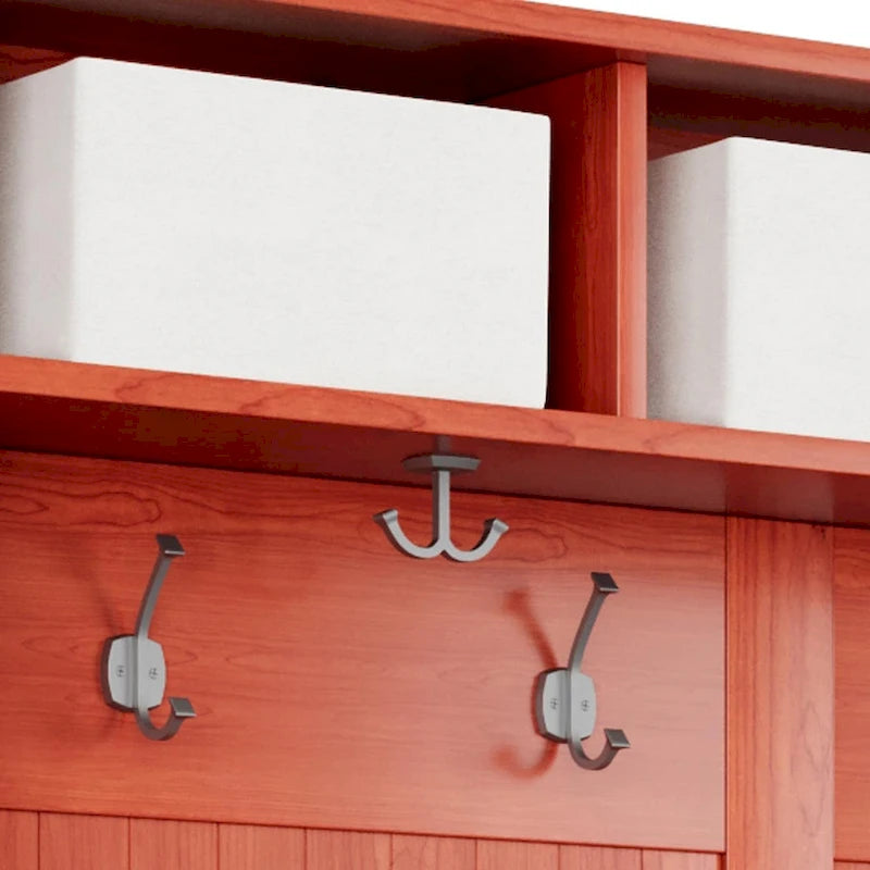 Meuble d'entrée en bois massif avec banc, range-chaussures et 2 bacs de rangement