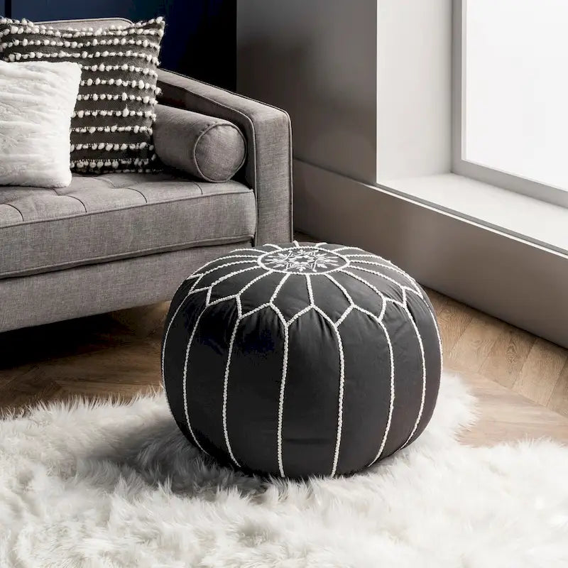 Pouf ottoman en coton marocain