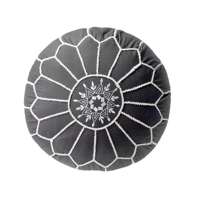 Pouf ottoman en coton marocain