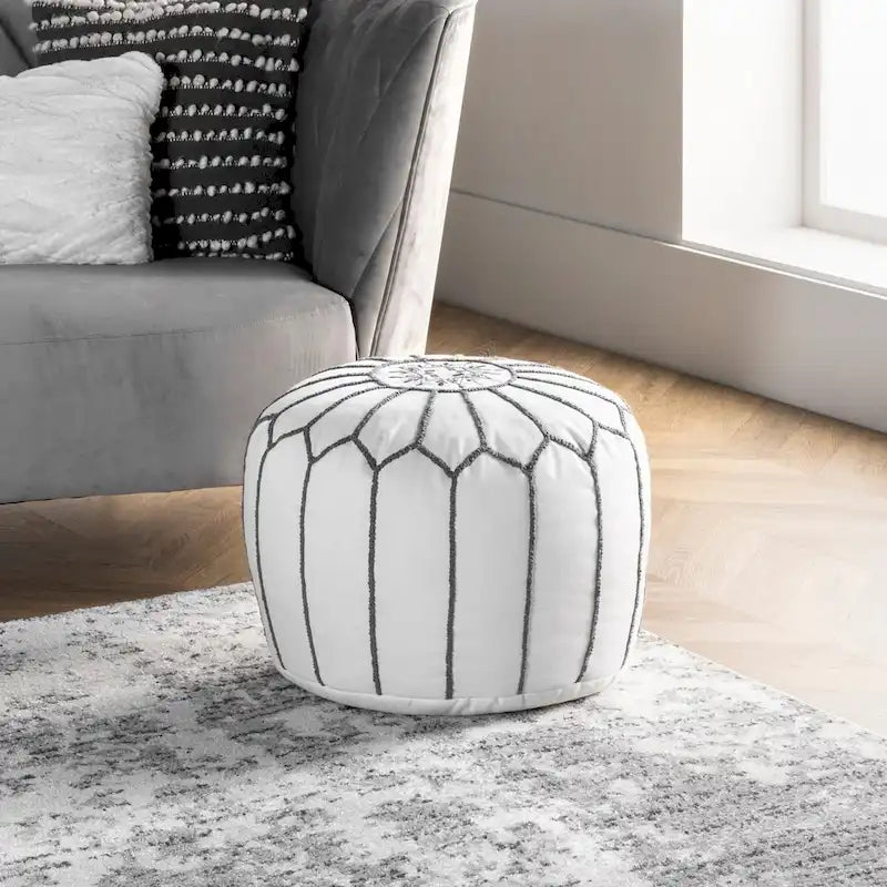 Pouf ottoman en coton marocain