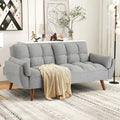 Canapé-lit futon convertible avec dossier réglable et accoudoirs-oreillers