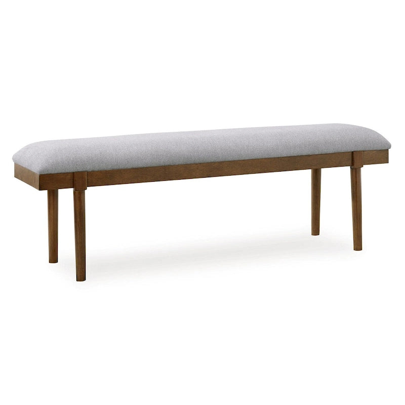 Banc de salle à manger rembourré gris/marron - 59,25 L x 15,13 P x 19,75 H