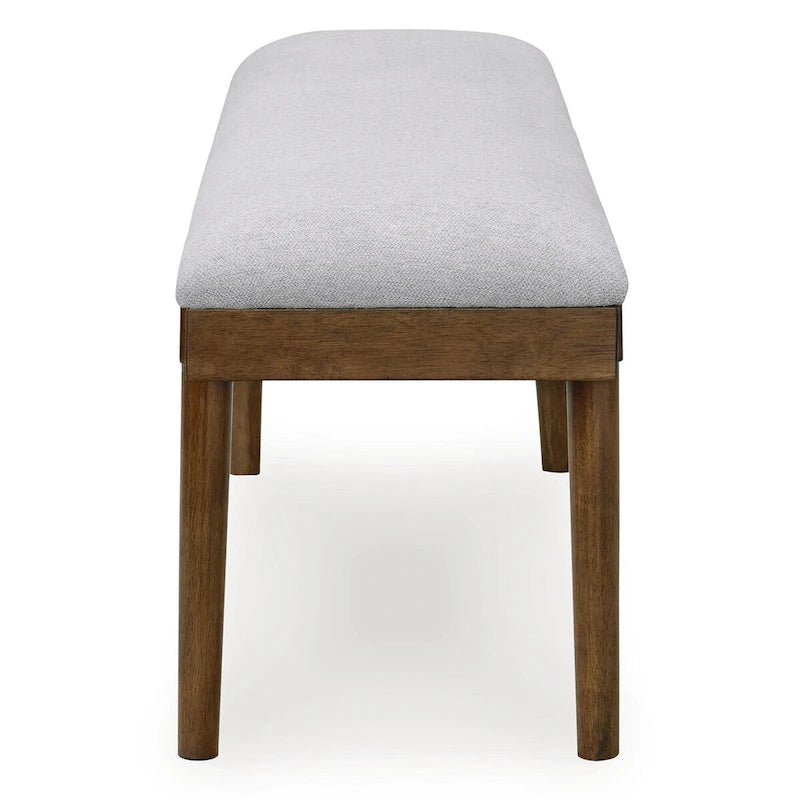 Banc de salle à manger rembourré gris/marron - 59,25 L x 15,13 P x 19,75 H
