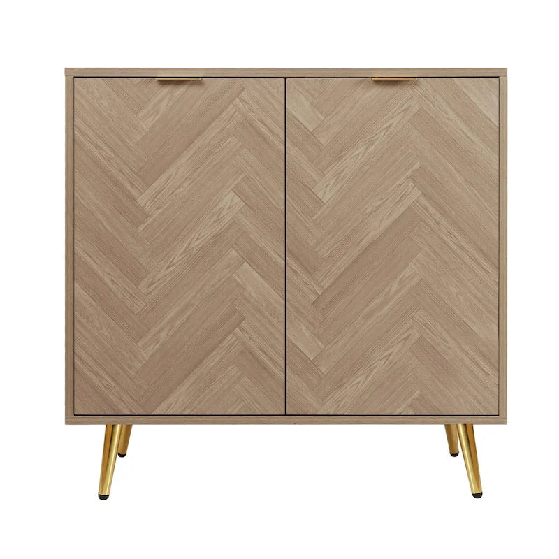 Buffet d'appoint moderne en bois à 2 portes avec étagère réglable - 78,2 L x 39,9 P x 77,5 H cm