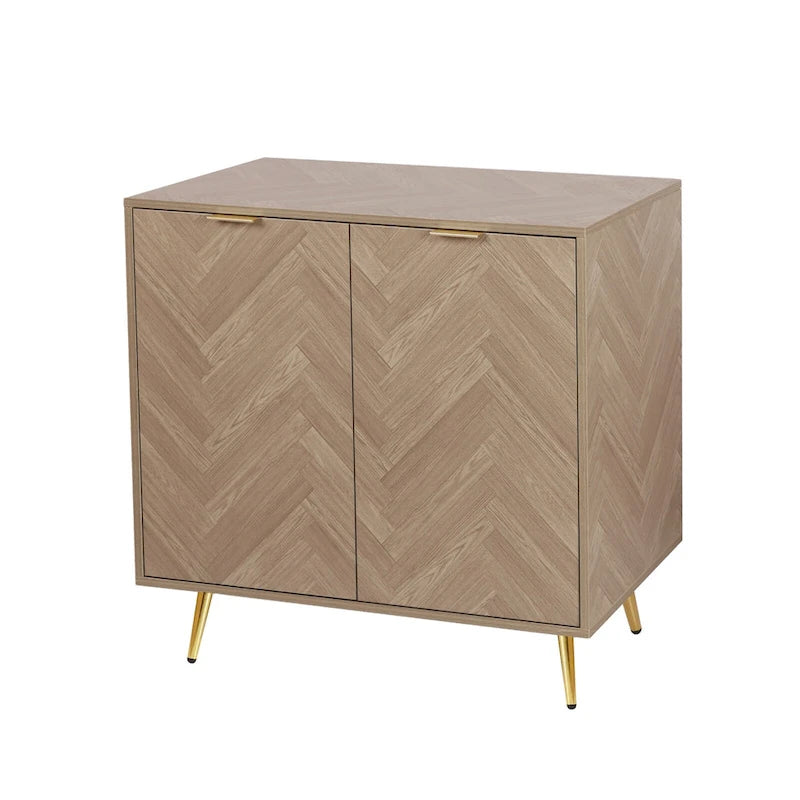 Buffet d'appoint moderne en bois à 2 portes avec étagère réglable - 78,2 L x 39,9 P x 77,5 H cm