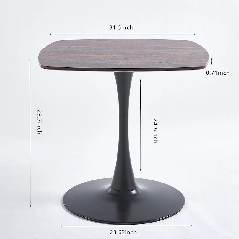 Table de salle à manger ronde en MDF avec pieds en métal