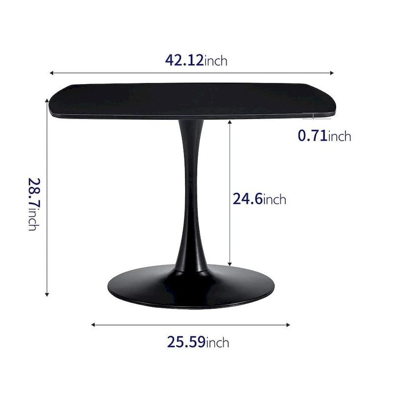 Table de salle à manger ronde en MDF avec pieds en métal