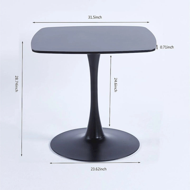 Table de salle à manger ronde en MDF avec pieds en métal