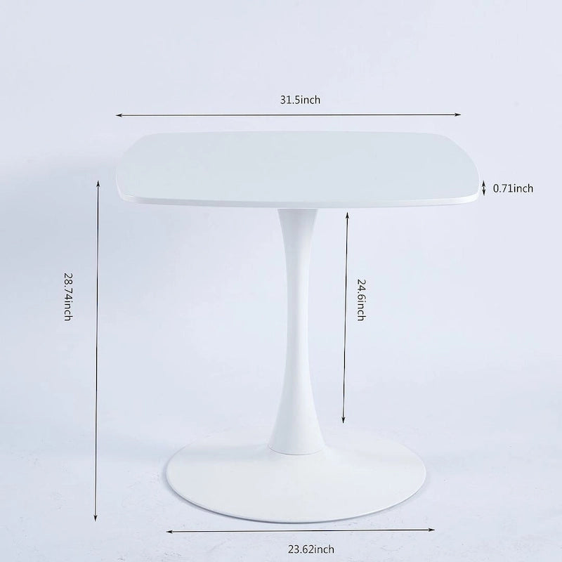 Table de salle à manger ronde en MDF avec pieds en métal