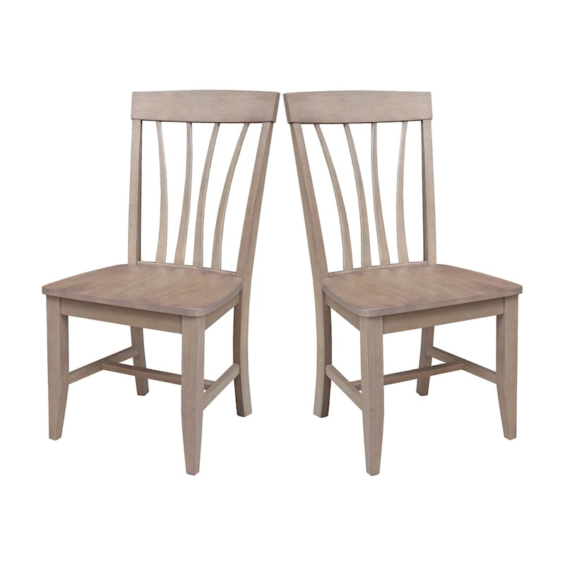 Chaise de salle à manger Fanback en bois massif