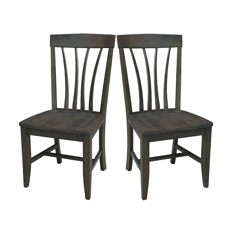 Chaise de salle à manger Fanback en bois massif