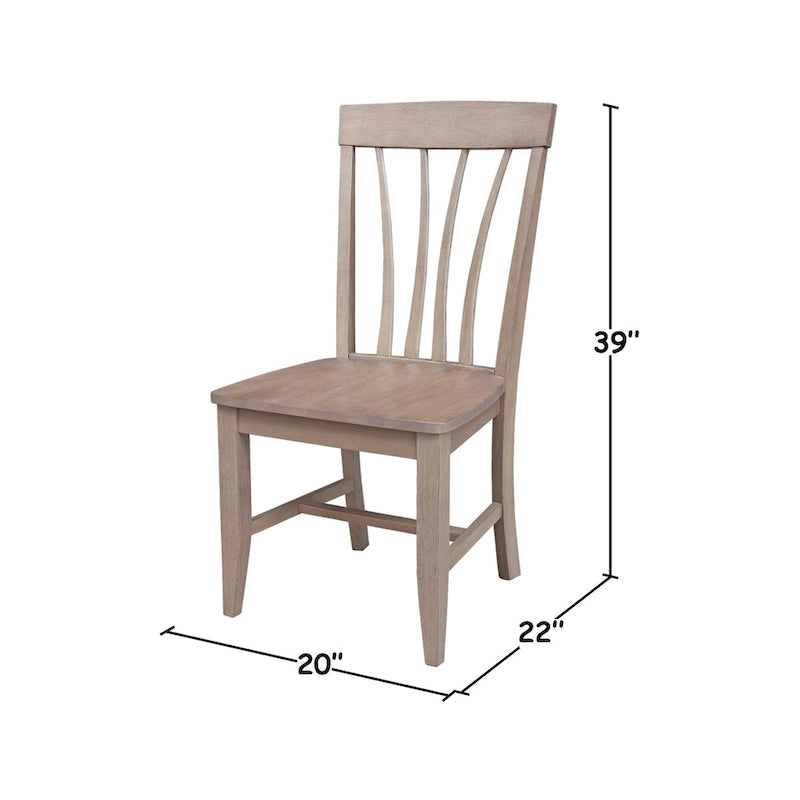 Chaise de salle à manger Fanback en bois massif