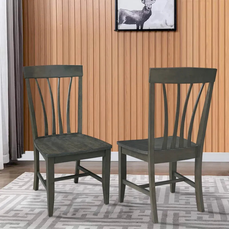 Chaise de salle à manger Fanback en bois massif