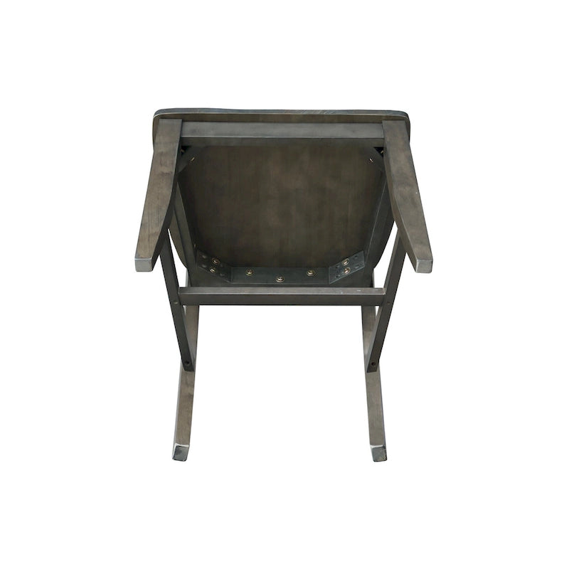 Chaise de salle à manger Fanback en bois massif