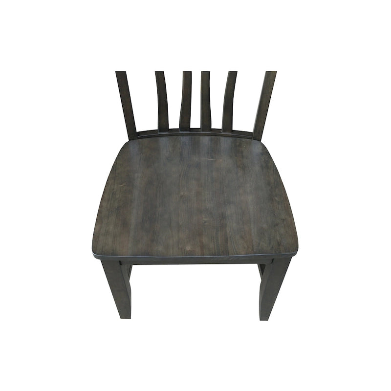 Chaise de salle à manger Fanback en bois massif