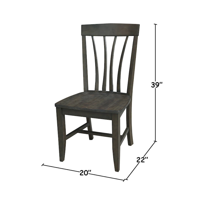 Chaise de salle à manger Fanback en bois massif
