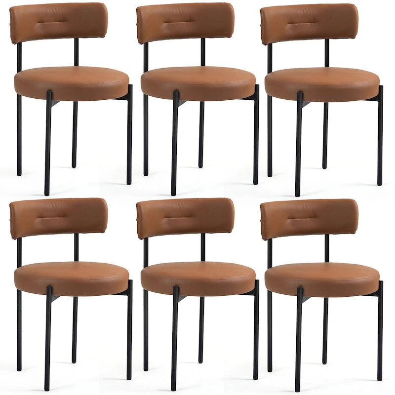 Chaise de salle à manger avec assise rembourrée et pieds en métal