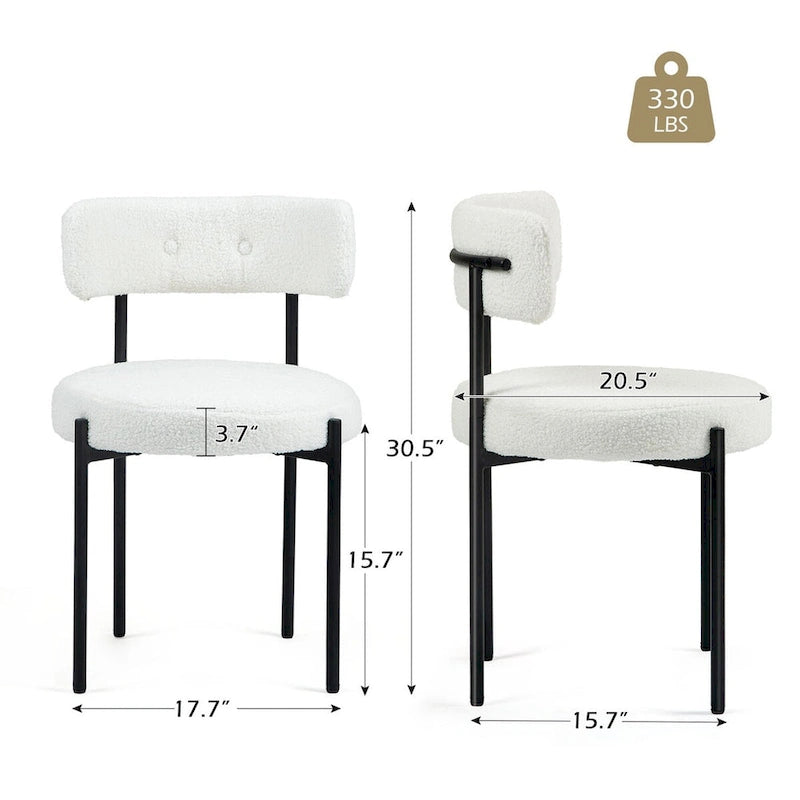 Chaise de salle à manger avec assise rembourrée et pieds en métal