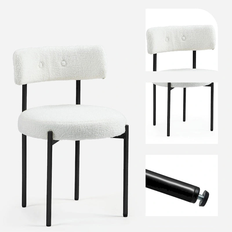 Chaise de salle à manger avec assise rembourrée et pieds en métal