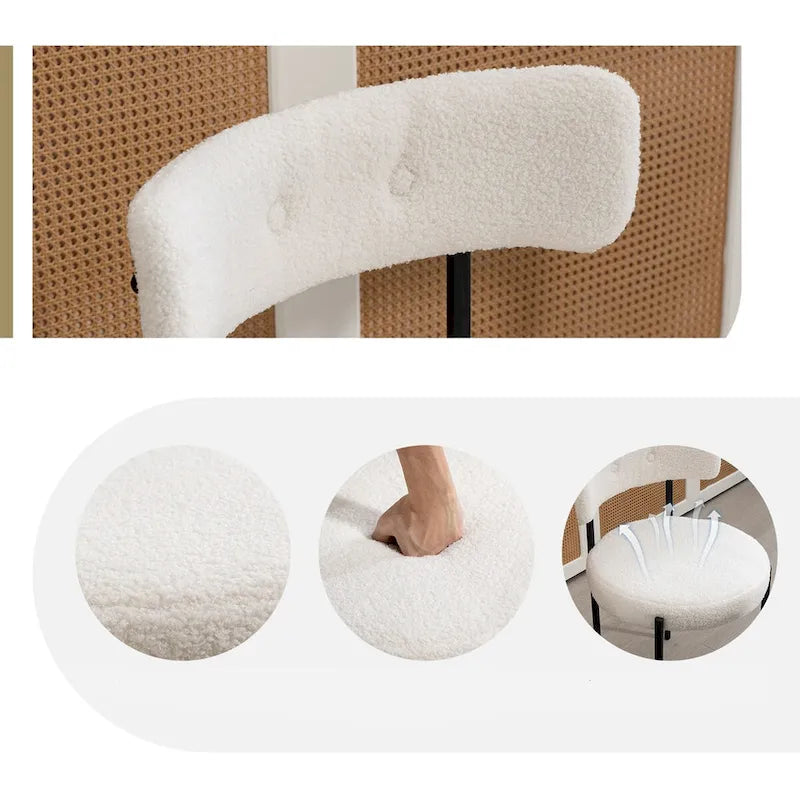 Chaise de salle à manger avec assise rembourrée et pieds en métal
