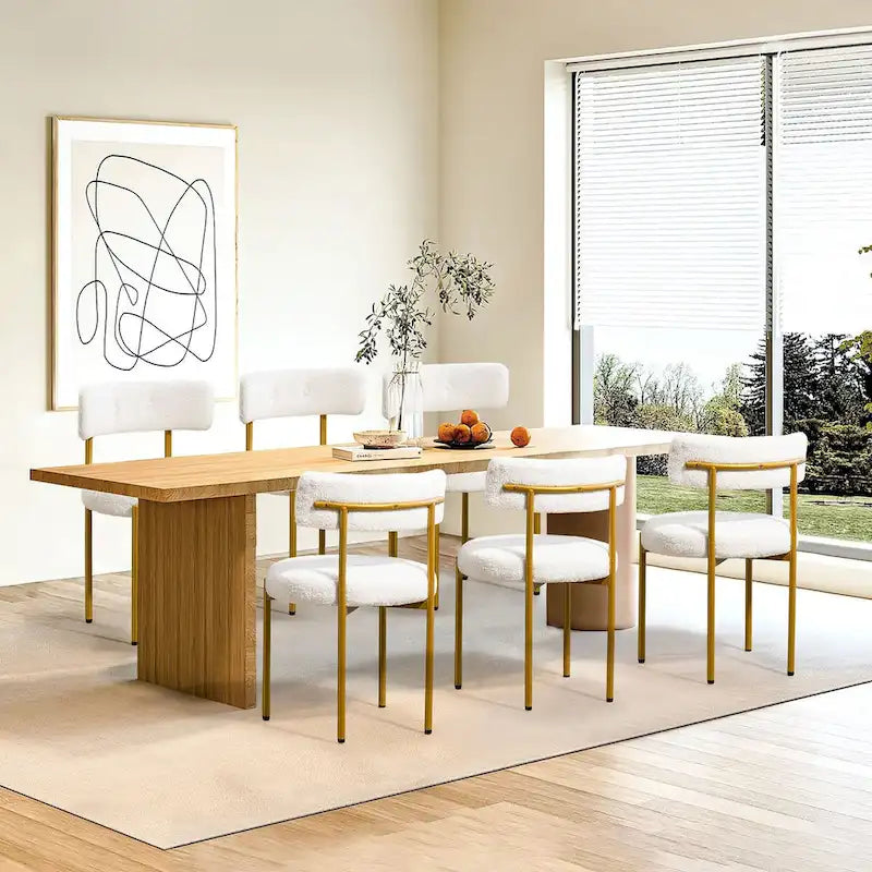 Chaise de salle à manger avec assise rembourrée et pieds en métal