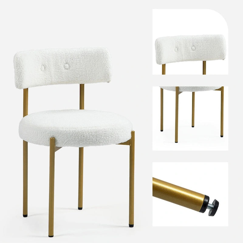 Chaise de salle à manger avec assise rembourrée et pieds en métal