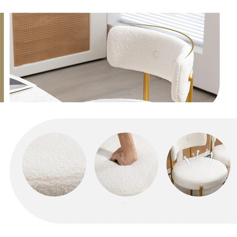 Chaise de salle à manger avec assise rembourrée et pieds en métal