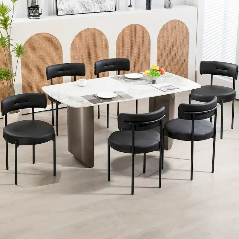 Chaise de salle à manger avec assise rembourrée et pieds en métal