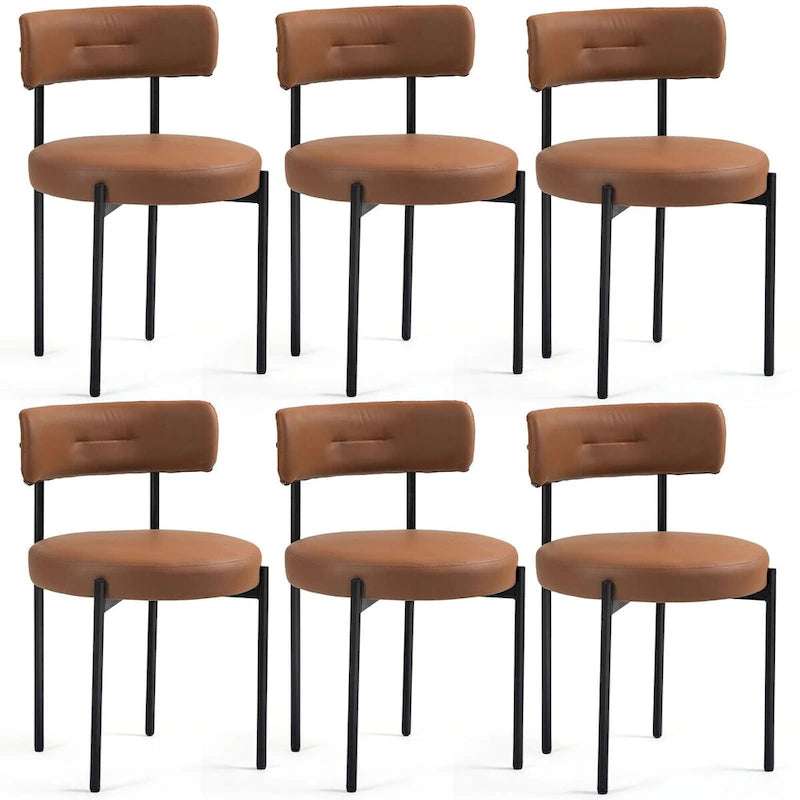 Chaise de salle à manger avec assise rembourrée et pieds en métal