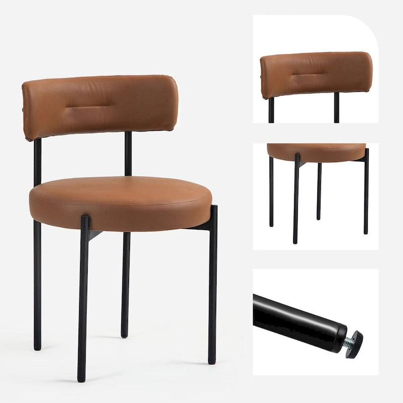 Chaise de salle à manger avec assise rembourrée et pieds en métal