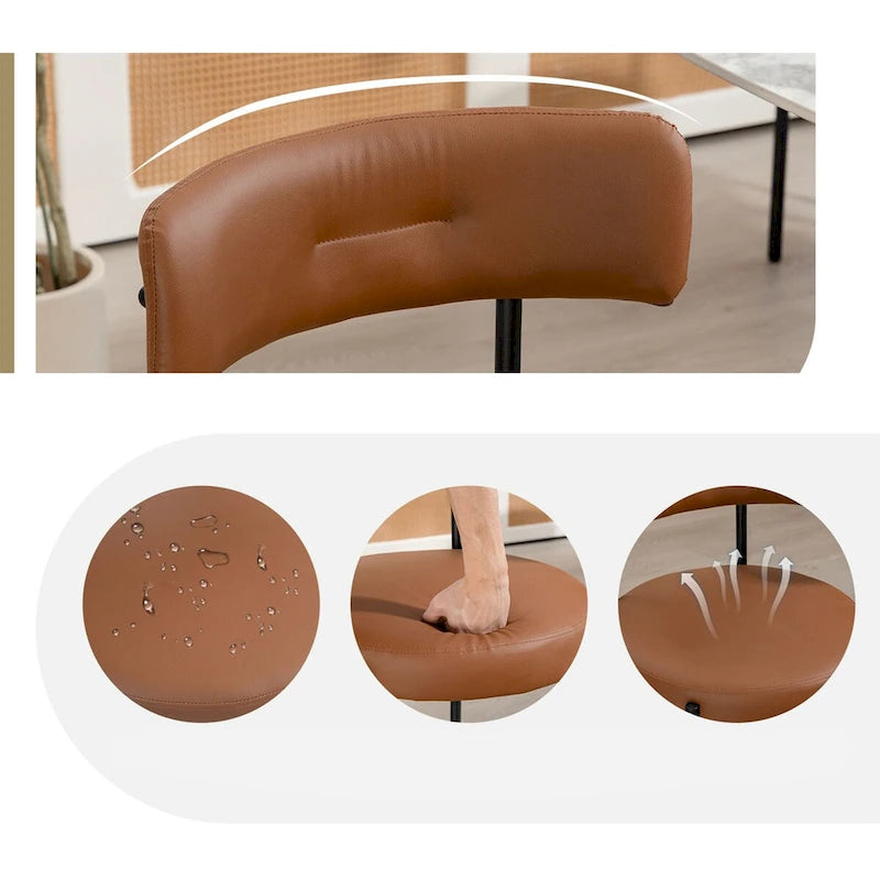 Chaise de salle à manger avec assise rembourrée et pieds en métal